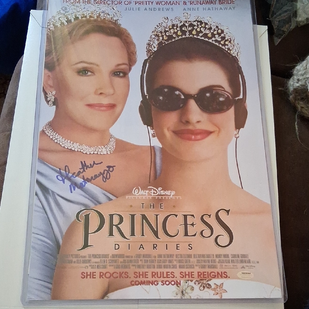 THE PRINCESS DIARIES AUTIGRAPHED POSTER HEATHER MATARAZZO